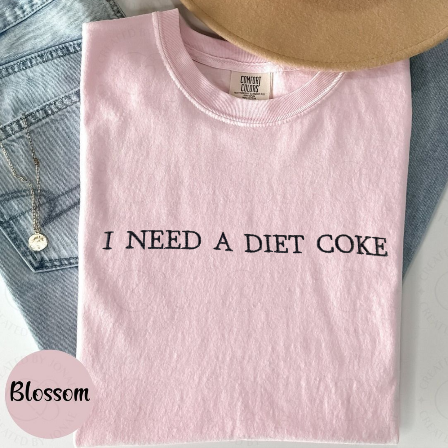 I Need A Diet Coke Embroidered Sweatshirt – Funny Quote Graphic Tee for Soda Lovers