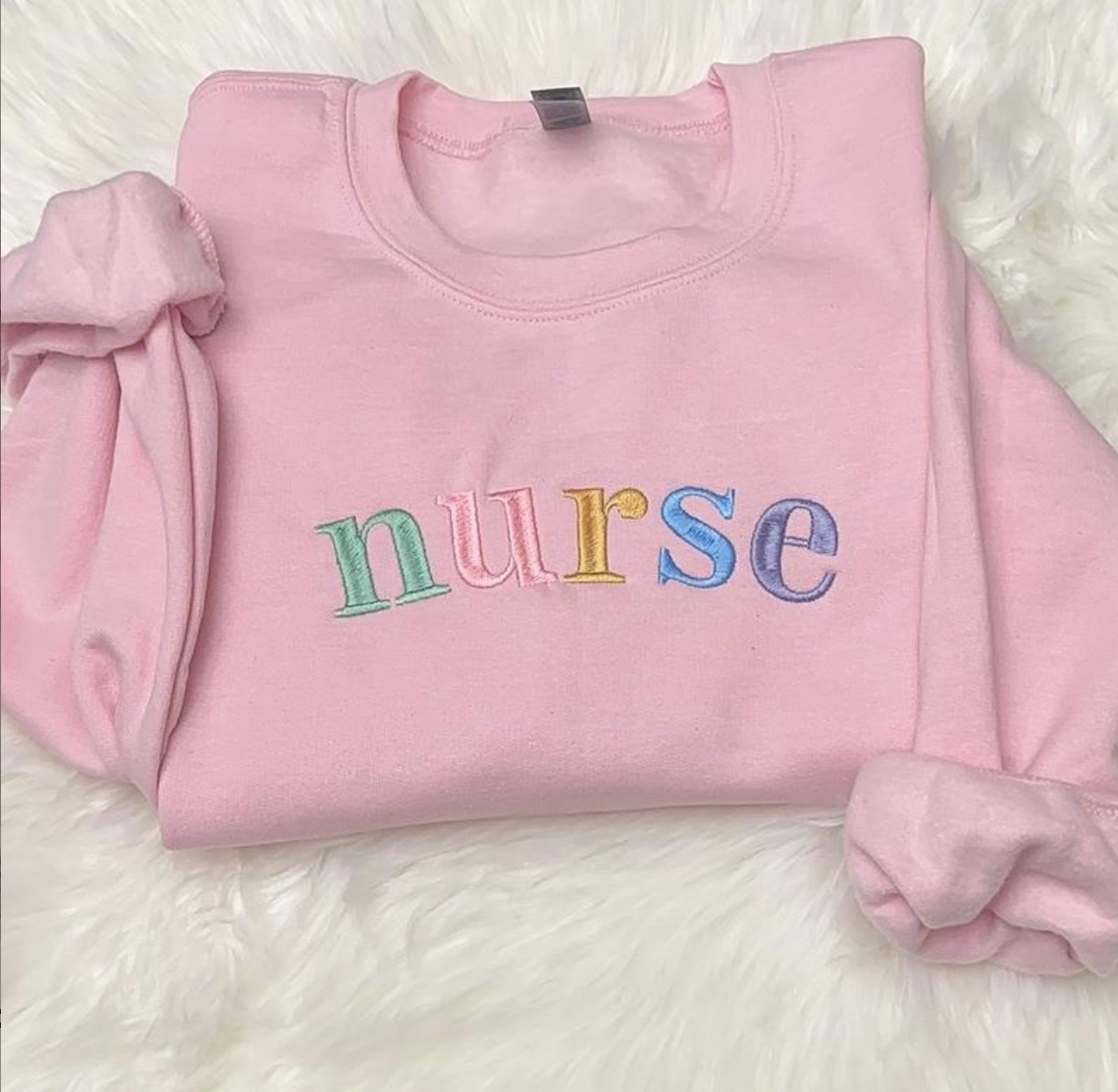 Pastel Nurse Embroidered Sweatshirt Nurse Crewneck Gift for Nurses Cute Nursing School Sweatshirt Nurse Appreciation Gift Women