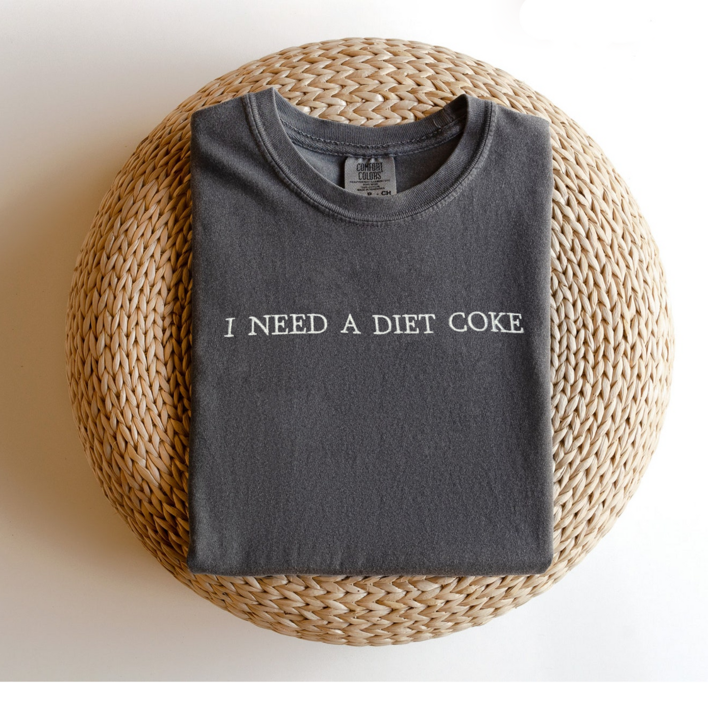 I Need A Diet Coke Embroidered Sweatshirt – Funny Quote Graphic Tee for Soda Lovers