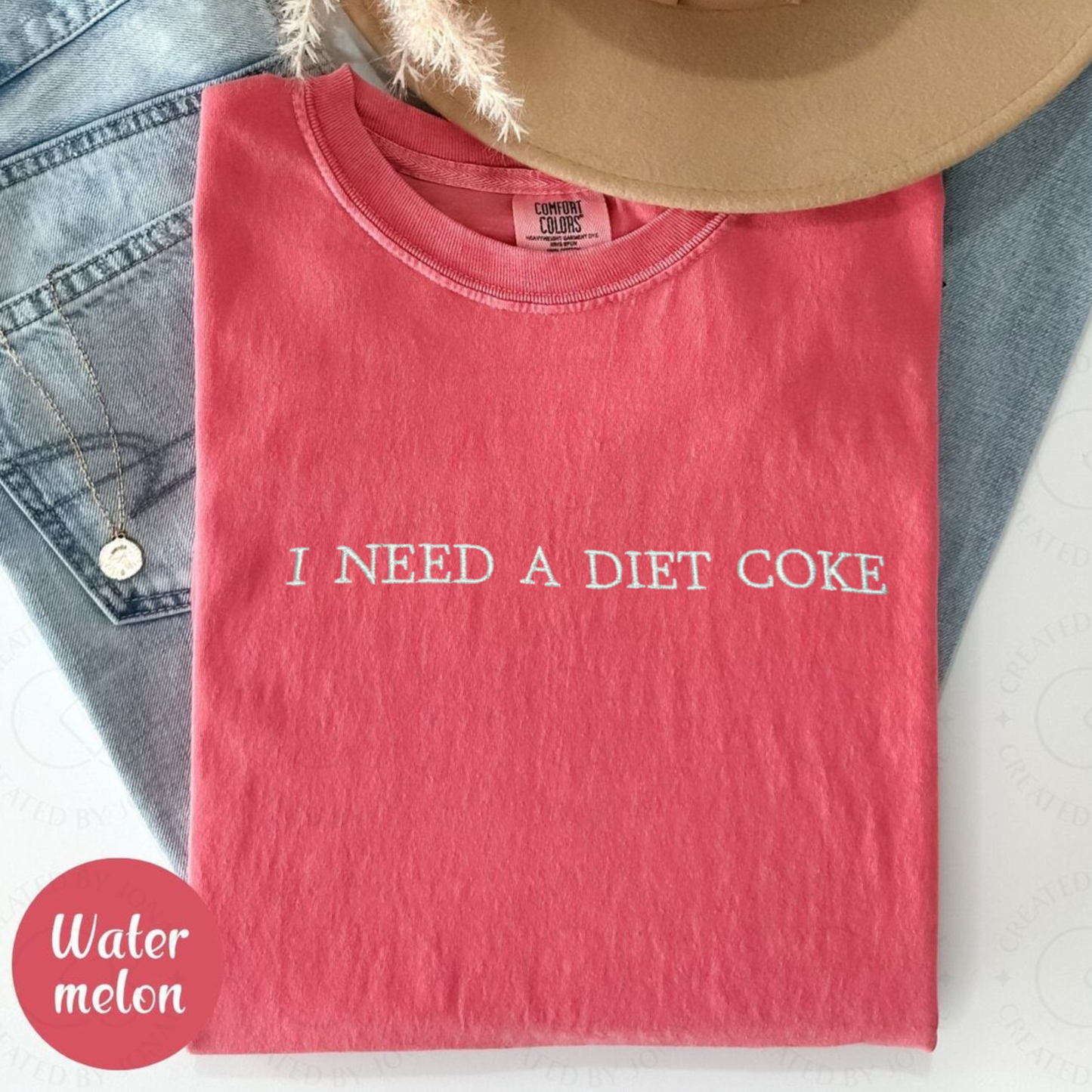 I Need A Diet Coke Embroidered Sweatshirt – Funny Quote Graphic Tee for Soda Lovers