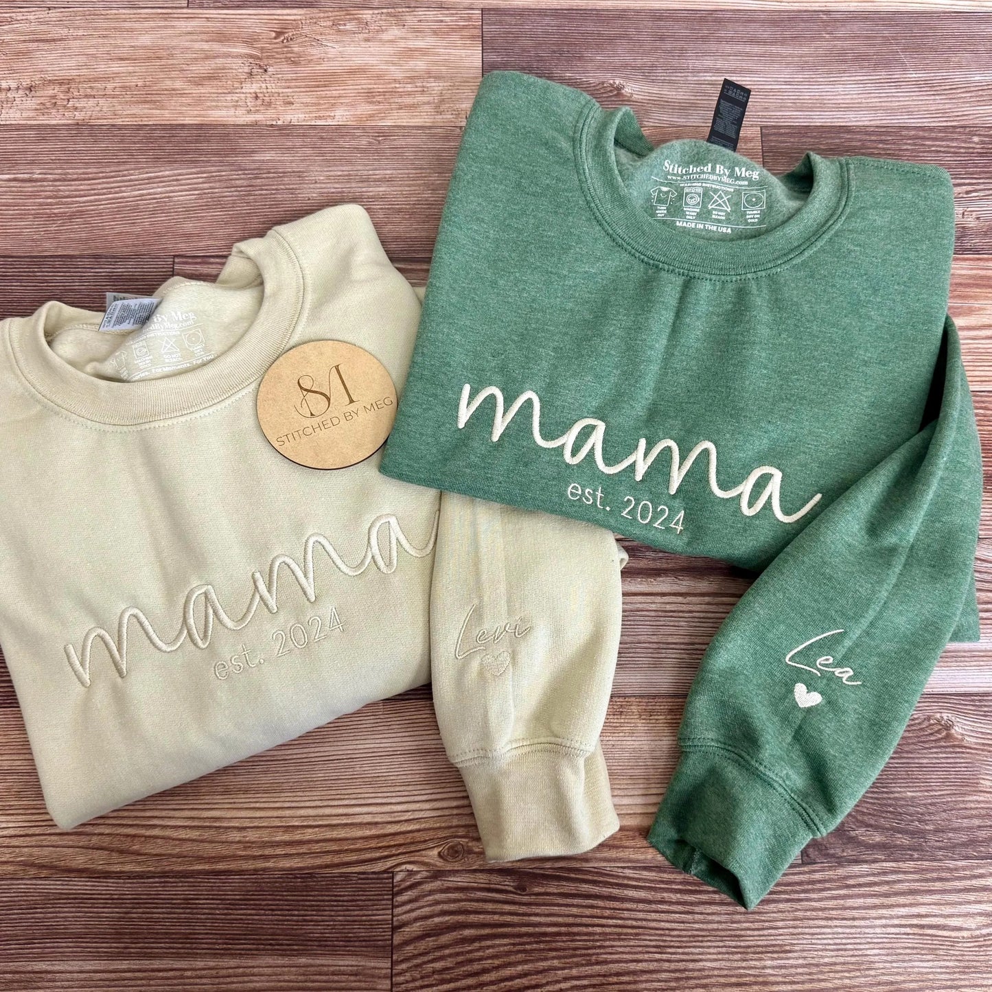 Personalized Grandma Mama Embroidery Sweatshirt Est. 2024 Custom Family Name Crewneck Gift for New Moms Mother's Day Pregnancy Reveal