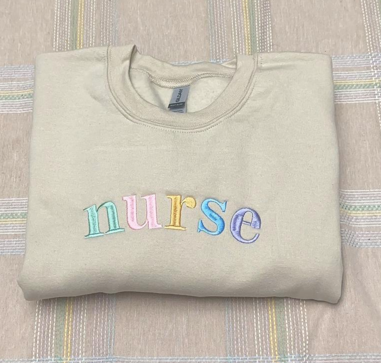 Pastel Nurse Embroidered Sweatshirt Nurse Crewneck Gift for Nurses Cute Nursing School Sweatshirt Nurse Appreciation Gift Women