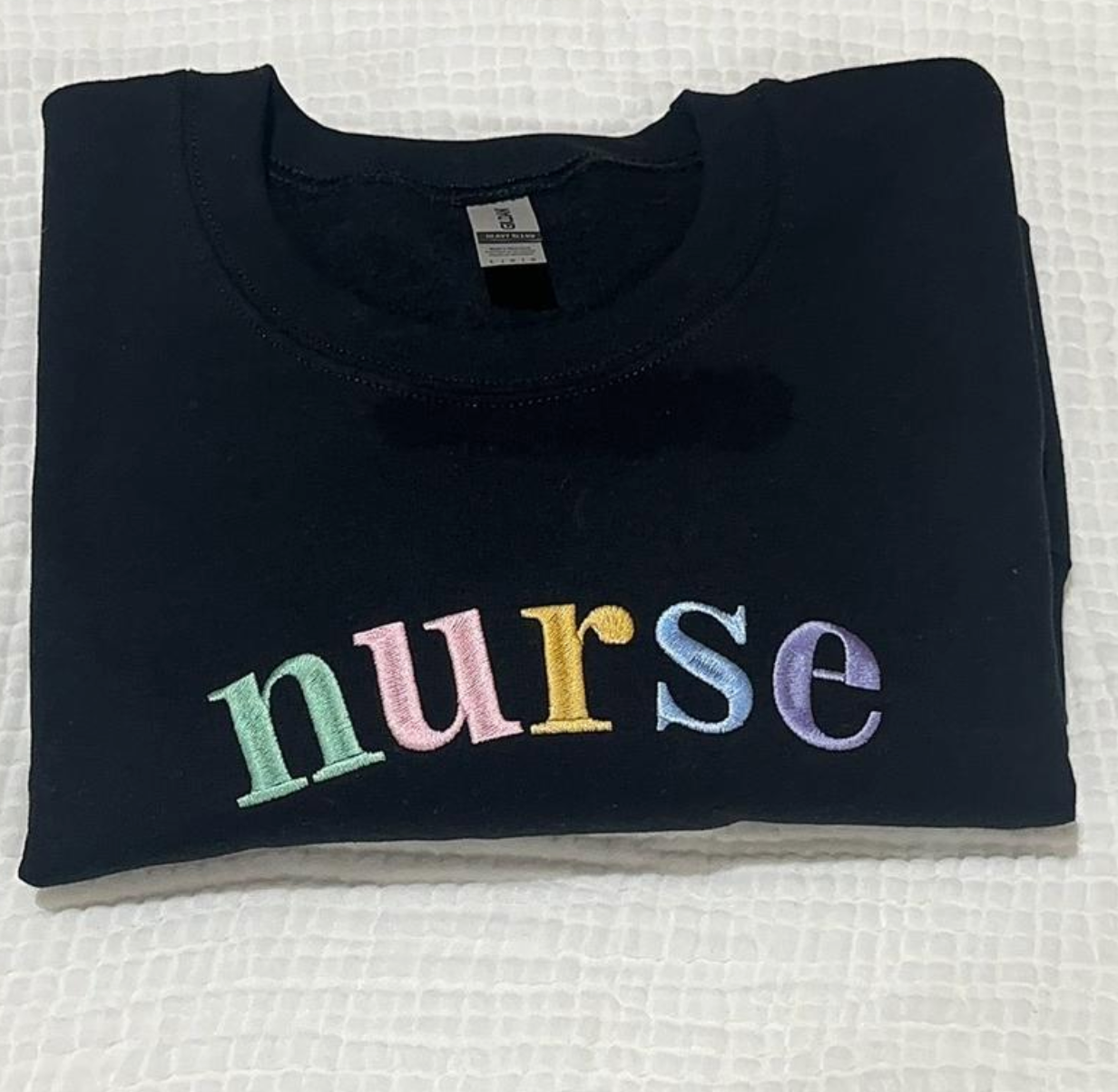 Pastel Nurse Embroidered Sweatshirt Nurse Crewneck Gift for Nurses Cute Nursing School Sweatshirt Nurse Appreciation Gift Women