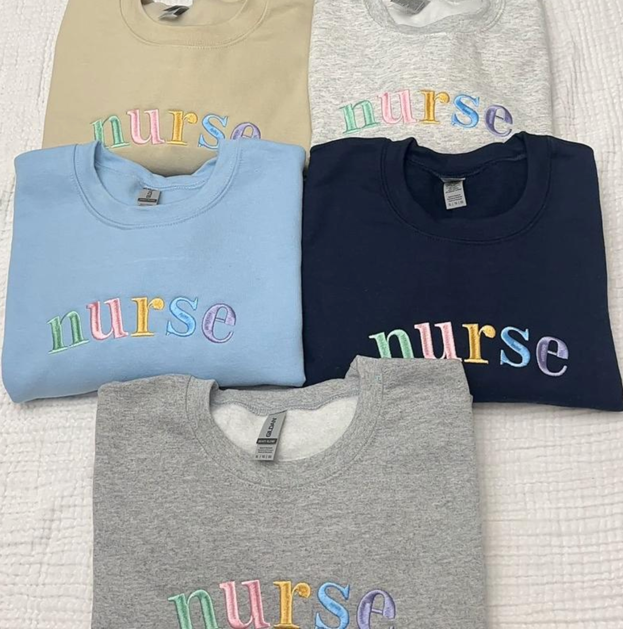 Pastel Nurse Embroidered Sweatshirt Nurse Crewneck Gift for Nurses Cute Nursing School Sweatshirt Nurse Appreciation Gift Women